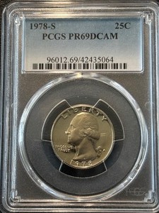 lot 85 image: 1978-S Washington Quarter Proof PCGS PR69 Deep Cameo