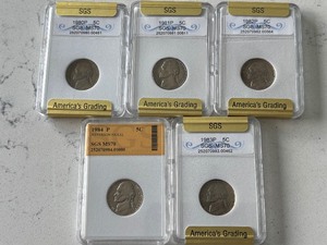 lot 110 image: SGS Graded Nickels
