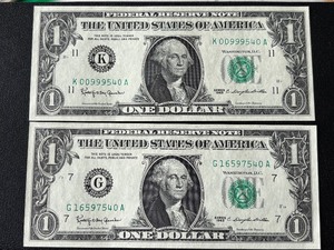 lot 134 image: 1963 Green Seal $1 Dollar Federal Reserve Notes Uncirculated