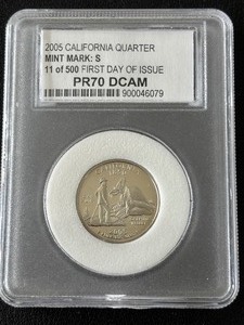 lot 142 image: 2005-S California State Quarter Proof PCC PR70 Deep Cameo