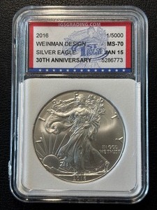 lot 81 image: 2016 Silver Eagle IGS MS70