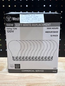 lot 10 image: 12 Pack 100 Watt A19 Light Bulbs