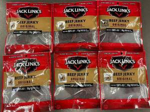 lot 203 image: Lot of 6 Jack Links Original Beef Jerky Bags