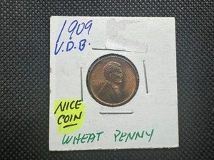 lot 13 image: 1909 VDB AU Red Lincoln Cent