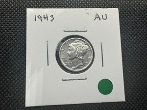 lot 58 image: 1943 AU Mercury Dime