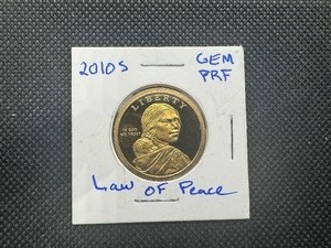 lot 67 image: 2010 S Proof Sacagawea Dollar - Law of Peace