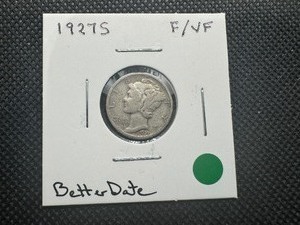 lot 73 image: 1927 S Better Date Mercury Dime