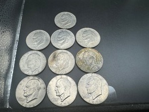 lot 94 image: (10) Circulated Ike Dollars