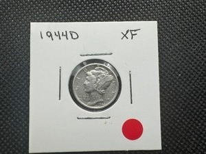lot 99 image: 1944 D Mid Grade Mercury Dime