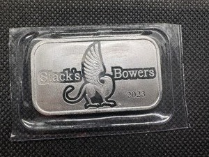 lot 122 image: 2023 Stacks and Bowers 1oz Silver Bar