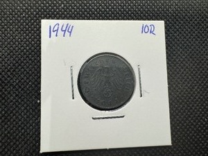 lot 128 image: 1944 Third Reich German 10 Reichspfennig