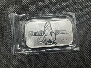 lot 136 image: 2023 Stacks and Bowers 1 oz Silver Bar