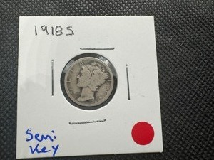 lot 103 image: 1918 S Semi Key Mercury Dime