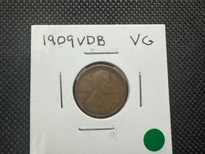 lot 104 image: 1909 VDB VG Lincoln Penny