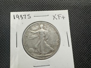 lot 111 image: 1937 S XF Walking Liberty Half