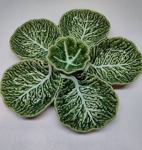 Bordallo Pinheiro Cabbage Leaf Relish Dish