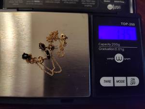 Black Onyx & Gold Necklace Set Stamped 14K
