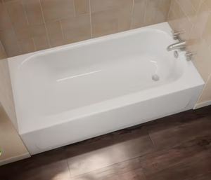 lot 117 image: Mauicast 60 in. x 30 in. Rectangular Alcove Soaking Bathtub with Right Drain in White