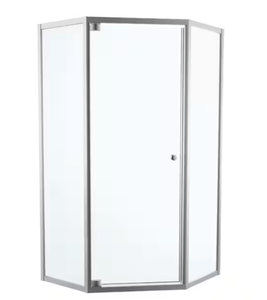 lot 135 image: Delta Neo-Angle Pivot Framed Corner Shower Enclosure in Chrome with Clear Glass 38 in. W x 74 in. H