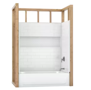Bootz Mauicast 30 in. x 60 in. x 78.5 in. Standard Fit Alcove Bath and Shower Kit with Right-Hand Drain in White