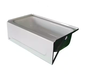 lot 173 image: Bootz Honolulu 46 in. x 27 in. Right Drain Rectangular Alcove Soaking Bathtub in White Porcelain