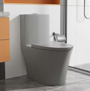 lot 191 image: FUNKOL Gray 1-Piece 1.11.6 GPF Dual Flush Porcelain Elongated Toilet Soft Close Seat Included