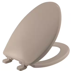 lot 162 image: BEMIS Kimball Soft Close Elongated Plastic Closed Front Toilet Seat in Fawn Beige