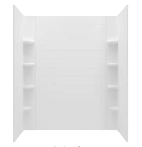 lot 192 image: American Standard Ovation Curve 60 in. W x 72 in. H Glue Up Alcove Subway Tile Shower Walls in Arctic White