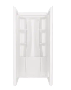 lot 196 image: Delta Classic 500 36 in. W x 73.25 in. H x 36 in. D 3-Piece Direct-to-Stud Alcove Shower Surrounds in High Gloss White