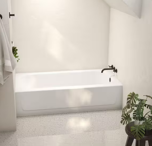 lot 203 image: Bootz Aloha 60 in. x 30 in. Soaking Bathtub with Right Drain in White Porcelain