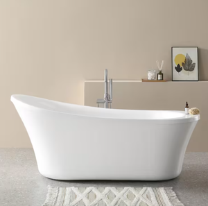 lot 204 image: Home Decorators Collection Aiden 70 in. Acrylic Freestanding Soaking Bathtub in White