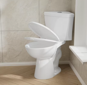 lot 207 image: Corner Toilet Dual Flush Elongated Toilet in White with Slow Close Seat 2-Piece 0.8 GPF1.28 GPF