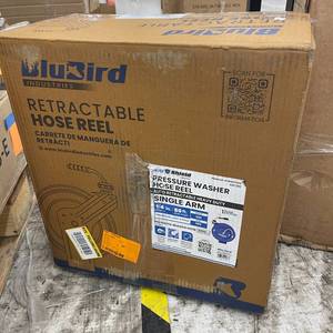 lot 108 image: BLU SHIELD 14 in. x 50 ft. 3000 PSI Heavy-Duty Single Arm Pressure Washer Hose Reel and Hose Combo