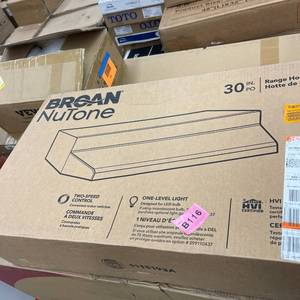 lot 136 image: Broan-NuTone RL6200 Series 30 in. Ductless Under Cabinet Range Hood with Light in Stainless Steel Model # RL6230SS Store SKU # 1002165960