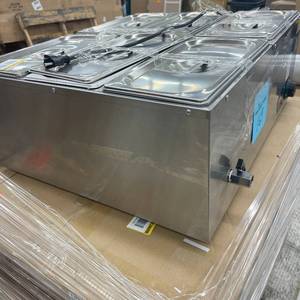 lot 169 image: 6-Pan Commercial Food Warmer 6 x 5 qt. Electric Steam Table 500-Watt Stainless Steel