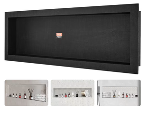 lot 107 image: Shower Niche Ready for Tile Single Shelf Organizer in Black 50 in. W x 16 in. H x 3.5 in. D