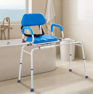 lot 110 image: Sliding Tub Transfer Bench 13 in. W Freestanding Shower Bench Reversible Backrest Shower Bench