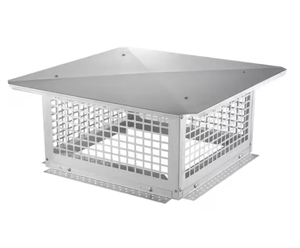 lot 120 image: Chimney Cap 17 in. x 17 in. 304 Stainless Steel Fireplace Chimney Cover