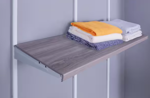 lot 130 image: Everbilt Genevieve 4 ft. Gray Adjustable Closet Organizer Decor Shelf Cover (2 Pack)