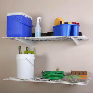 lot 161 image: 2-Shelf 48 in. W Wire Garage Wall Storage System in White