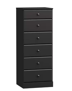 lot 170 image: Astrid Black 6-Drawer Dresser 20 in. Chest of Drawers