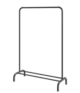lot 182 image: Heavy Duty Clothing Garment Rack with Hanging Rod and Bottom Storage Area Black