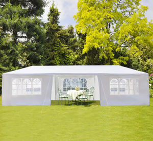 lot 191 image: 10 ft. x 30 ft. White Party Wedding Tent Canopy 7 Sidewall