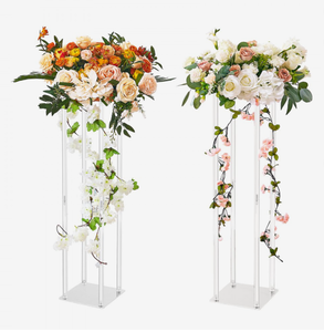 lot 200 image: Wedding Flower Stands With Acrylic Laminate Stands  2 Pieces 31.5 in.80 cm High