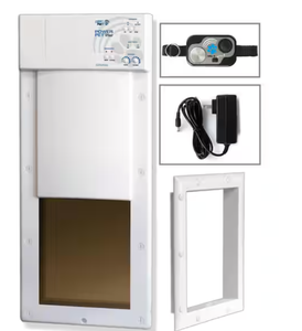 lot 211 image: 12 in. x 16 in. Power Pet Large Electronic Fully Automatic Dog and Cat Electric Pet Door for Pets Up to 100 lb.