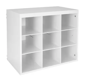 lot 207 image: ClosetMaid 19.8 in. H x 23.6 in. W x 14.1 in. D White Wood Look 9-Cube Organizer