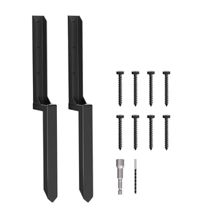 lot 227 image: Heavy Duty Black Fence Post Repair Kit Anchor Ground Spike for Fixing Broken Fence 4.7 in. x 17.7 in. x 34 in. (2-Pack)