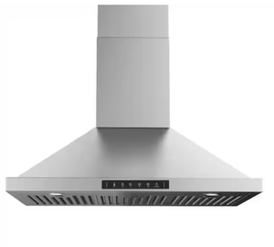 lot 233 image: Vikio 36 in. 900CFM Wall Mount Range Hood in Stainless Steel with LED, Permanent Filter