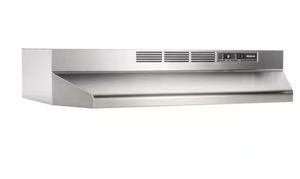 lot 235 image: Broan-NuTone 41000 Series 24 in. Ductless Under Cabinet Range Hood with Light in Stainless Steel