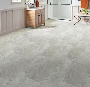 lot 254 image: LIFEPROOF Inverness Travertine 22 MIL x 18.5 in. W x 37 in. L Click Lock Waterproof Vinyl Tile Flooring 30 Cases (573sf total)